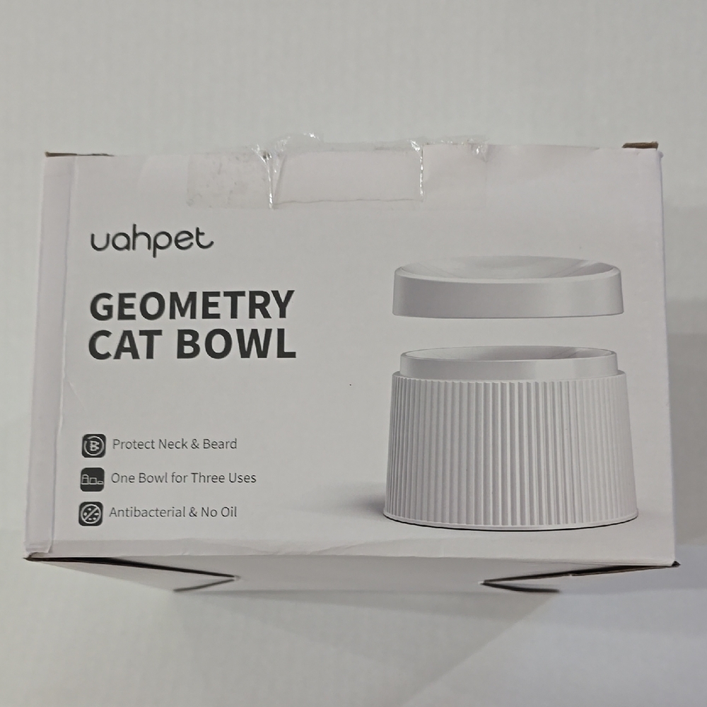 Uahpet - White Geometry Cat Bowl